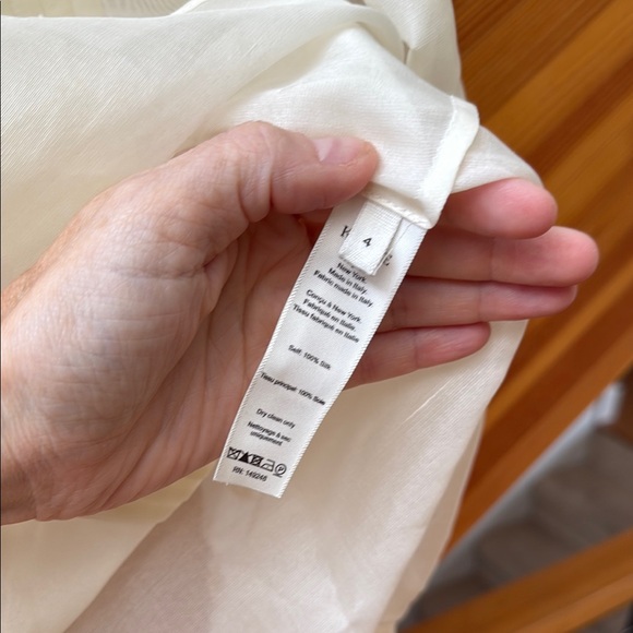 KHAITE Nori Pleated Front Silk Organza Semi Sheer Dress Shirt Sz 4 NWOT - Picture 12 of 16